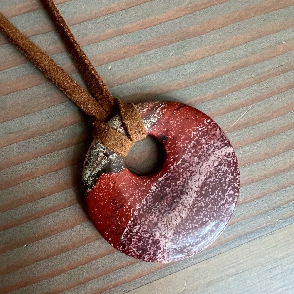 Vintage Silpada orange/red Stone Pendant Necklace